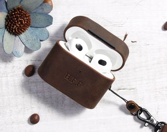 Personligt läderfodral till Airpods: Anpassad Airpods 3/Pro/Pro 2-hållare, Mors dag