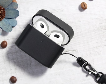 Personalized Leather AirPod Case: Custom Name Keychain