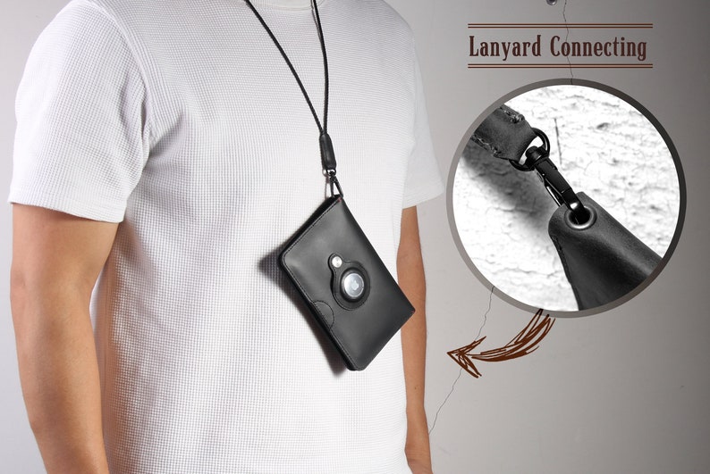 Custom Genuine Leather AirTag Passport Holder and Wallet for Men and