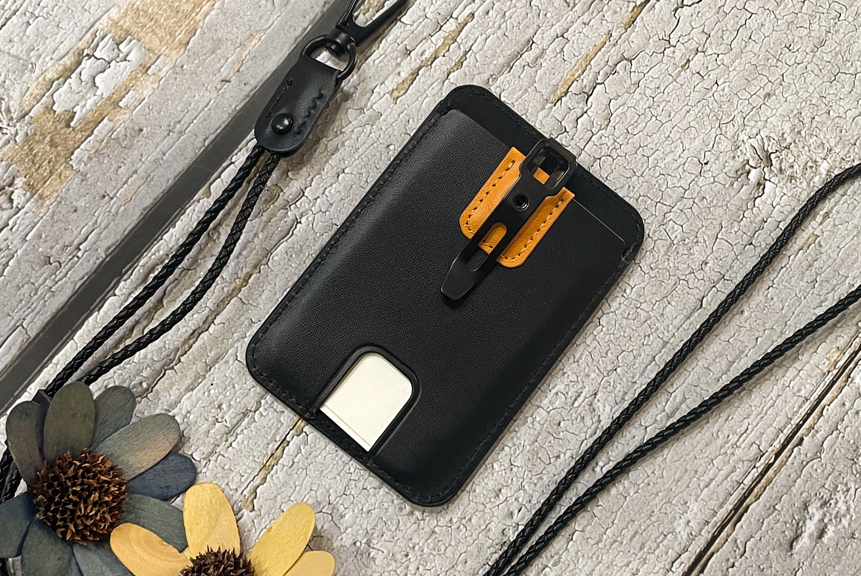 Custom Badge Holder, Leather Credit Card Holder, Personalized Portable Wallet with Metal Clip for Laborer, Police, gift back to school