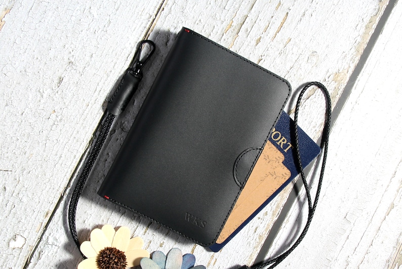 Custom Genuine Leather AirTag Passport Holder and Wallet for Men and