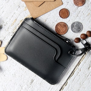 Porta-cartões Airtag com porta-moedas de couro com zíper, chaveiro porta-moedas, presente ideal perfeito para ele, Natal ou aniversário |
