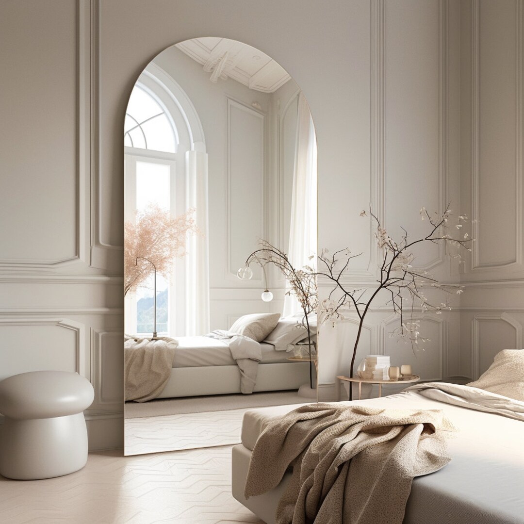 Arch Full Length Mirror Frameless Silver Free Standing Mirror Etsy UK