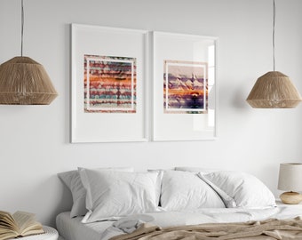 Boho Desert Sunset Abstract Wall Art Set (Digital Download)