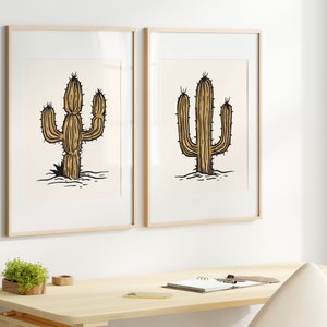 Boho Kaktus Wandkunst, Kaktus Wandkunst Set, Kaktus Wandkunst, Kaktus Druck, Beige Wandkunst, Neutrales Kunstwerk, Kaktus Poster, druckbare Wandkunst