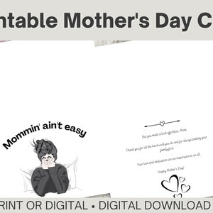 Biglietto per la festa della mamma / Download istantaneo / Stampabile / Digitale