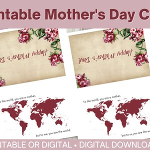 Printable Mother&#39;s Day Card - Instant Download