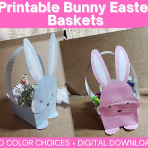 Printable Small Bunny Easter Baskets - DIY Easter Basket Template