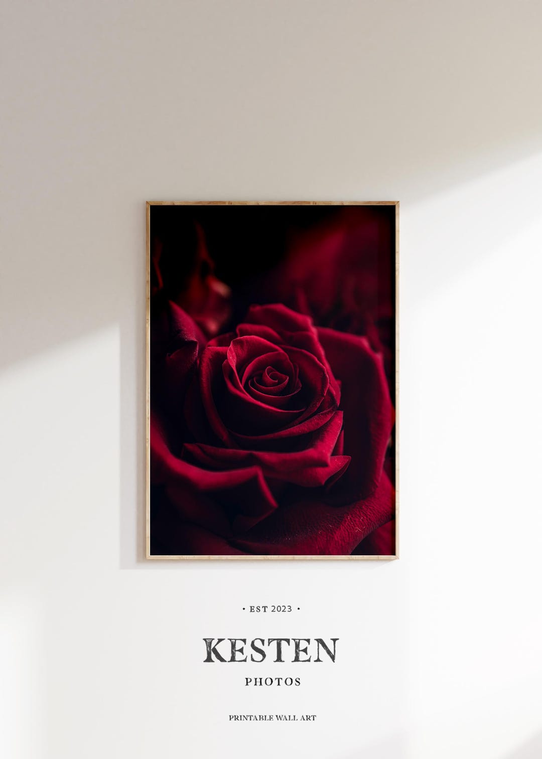 Deep Red Rose Wall Art | Romantic Floral Photography | Printable Flower ...