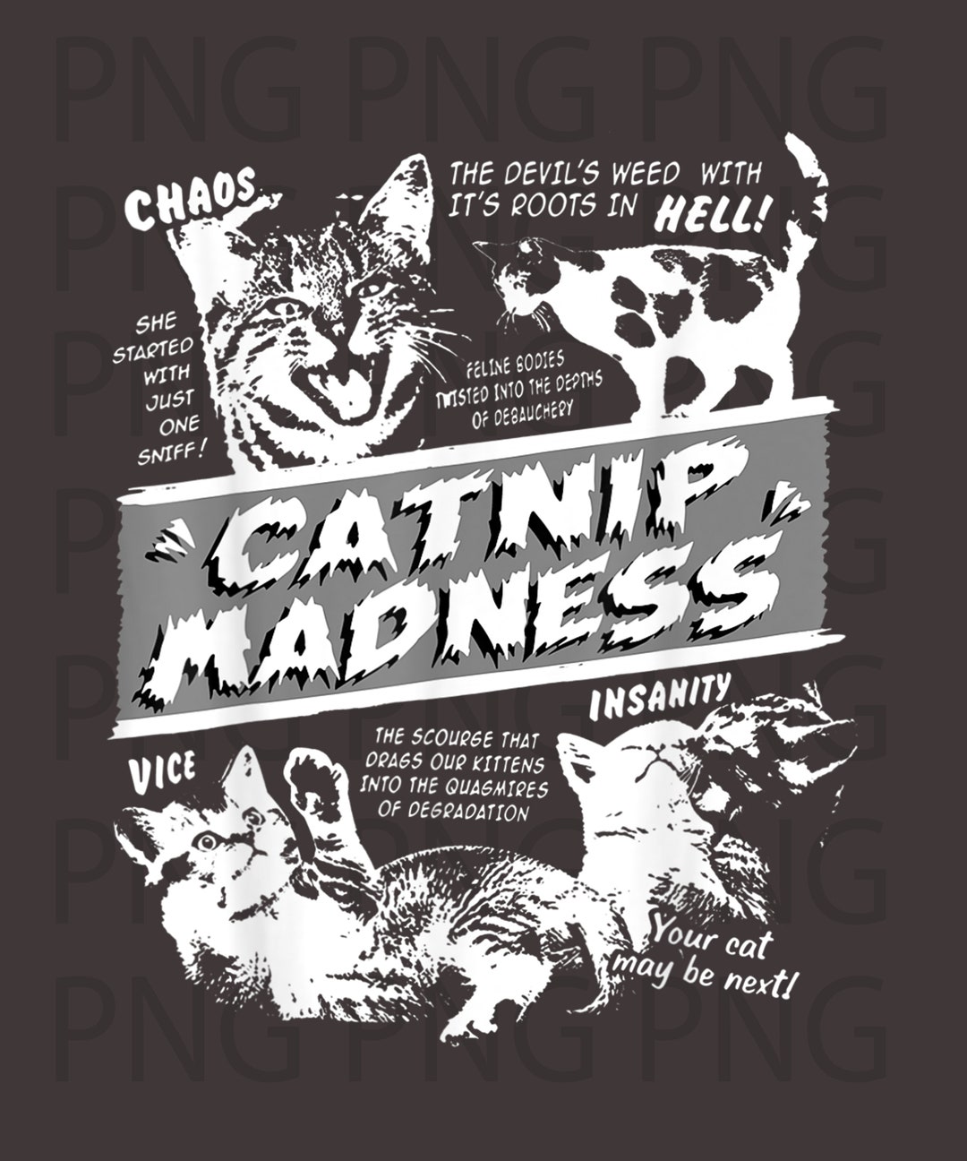 Catnip Madness Cute Cat Png Cool Cat Png Cat Lover Png - Etsy
