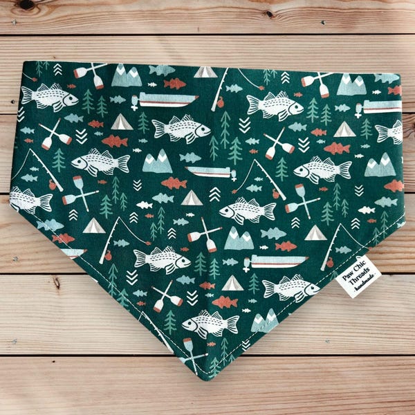 Fishing Dog Bandana/Fathers Day Dog Gift
