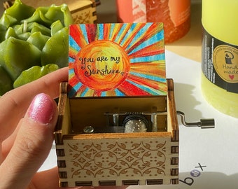 You Are My Sunshine Personalized Music Box - Handmade Vintage Music Box Gift For Wife, Keepsake, Customizable Gift, Collectible, Home Decor