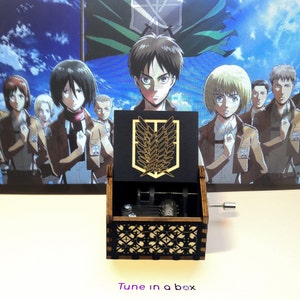 Japanese Anime Music Box Handcrafted Wooden Keepsake Custom Engraved Gift Unique Birthday Present Fan Collectible Anime Theme Melody Gift