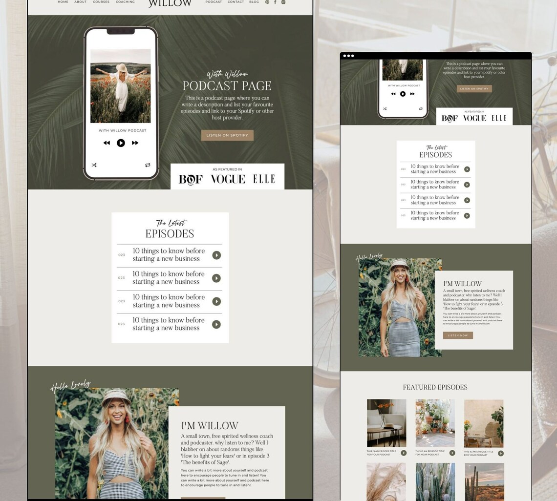 Showit Website Template Life Coach Website Business Template Boho