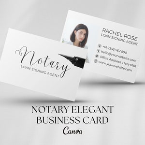 Notary Business Card | Notary Marketing Template | Notary Loan Signing Agent Branding | White Business Card Design | Real Estate Marketing