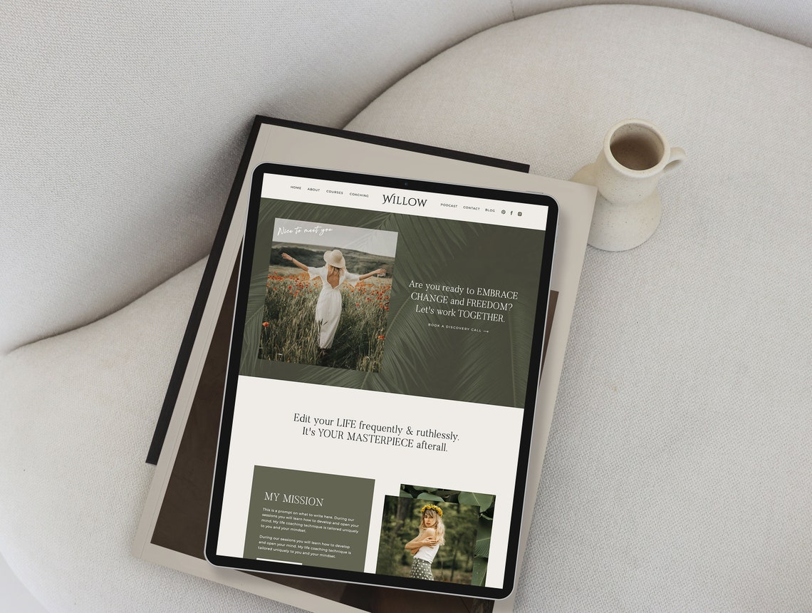 Showit Website Template Life Coach Website Business Template Boho