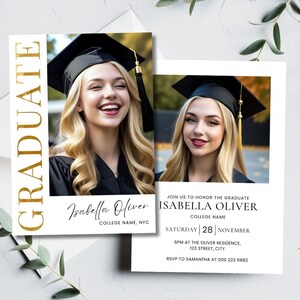Graduation Invitation Template, Graduation Announcement Template, Grad Party Invite, Graduation Party Invitation 2024, Digital Download