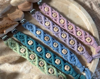 Makramee Schnullerketten personalisiert