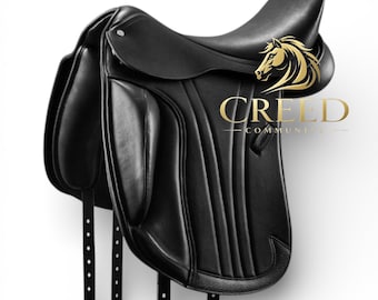 Handmade English Leather Dressage Saddle with Iron Stirrup | Horse Riding Gear