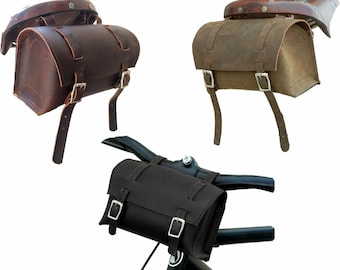 Genuine Leather Bicycle Saddle Box Bag old vintage multi tool kit Bag