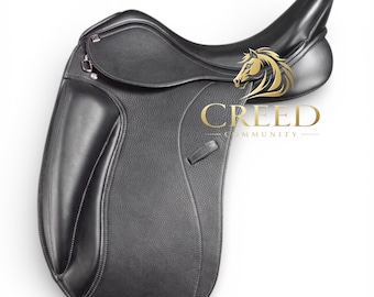 Handmade English Leather Dressage Saddle with Iron Stirrup | Horse Riding Gear