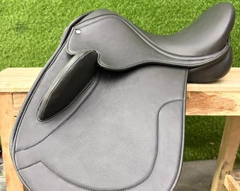 Handmade English Leather Dressage Saddle with Iron Stirrup | Horse Riding Gear
