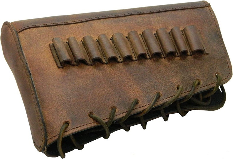 Genuine Leather Rifle Cheek Rest Pad With Cartridge Holder | Hunting ...