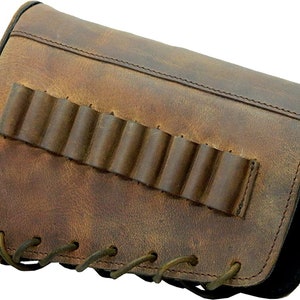 Echtleder Gewehr Wangenauflage mit Patronenhalter | Jagdzubehör