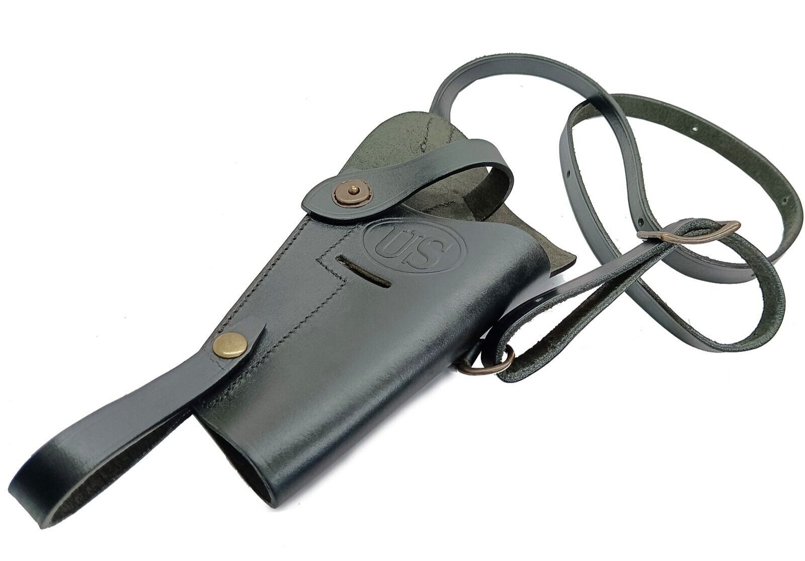 US WWII M3 Shoulder .45 Pistol Holster - Leather Tanker Holster For Colt M1911, Glock 19, Beretta 92FS