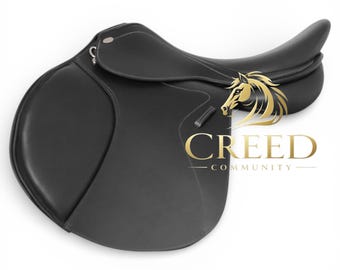 Black Leather English Jumping Saddle | Close Contact Equestrian Riding Gear