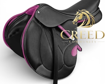 Professional Leather Close Contact Jumping Saddle | English Horse Riding Equipment