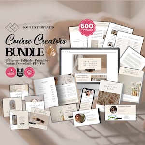 Course Creator Canva Template Bundle: 600-Page Editable Toolkit for Coaches & Educators (Digital Download)