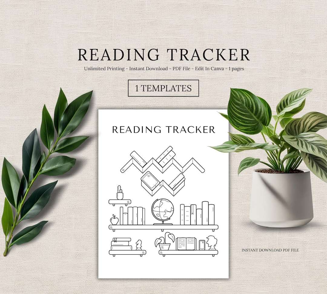 Minimalist Reading Tracker Printable | Book Log (digital Download ...