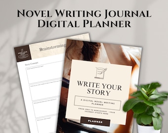 Novel Writing Planner PDF: Author Journal & Story Outline (Digital Download)