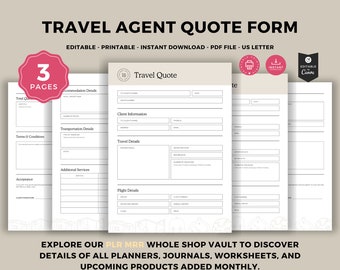 Travel Agent Quote Form Template (PDF)