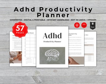 ADHD Productivity Planner: Goal Setting, Habit Tracker (Digital Download)