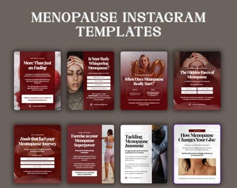 Menopause Instagram Templates | Canva Editable Social Media Posts for Health & Wellness Coaches