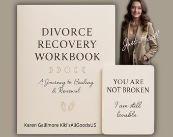 Divorce Healing Workbook & Affirmation Cards – Gentle Support for Women Rebuilding After Emotional Pain