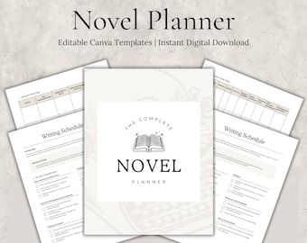 Novel Planner: Story, Plot, Character Workbook (Canva Template, Digital Download)