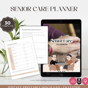 Elderly Care Planner and Task List TEMPLATES, Caregiver Log, Senior Care Planner, Caregiving Checklist,  Senior and Elderly Care Task List