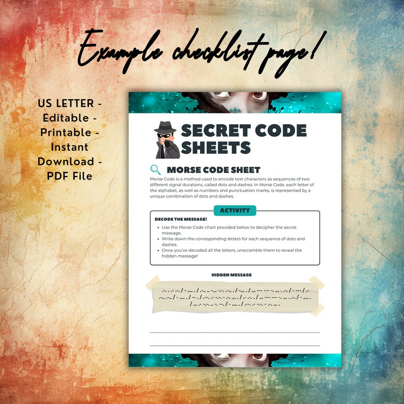 Secret Agent Code Ward Secret Agent Activity Pack: ID Card, Code Breaking, Maze (digital ...