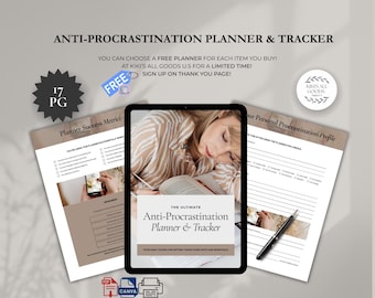 Anti Procrastination Planner – Focus & Habit Tracker Canva Template