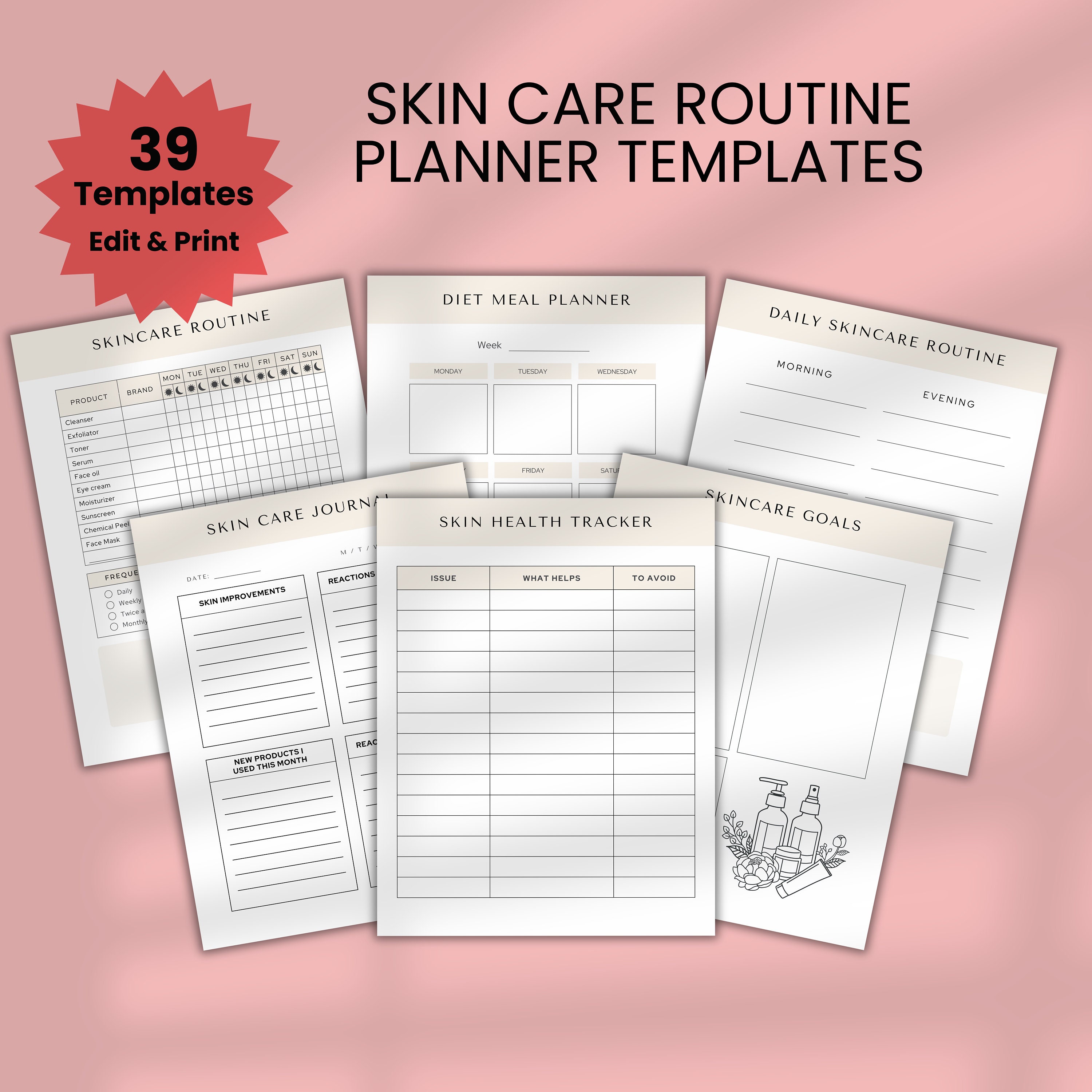 Revamp Your Skincare Regimen: Printable Planner for a Flawless Routine ...