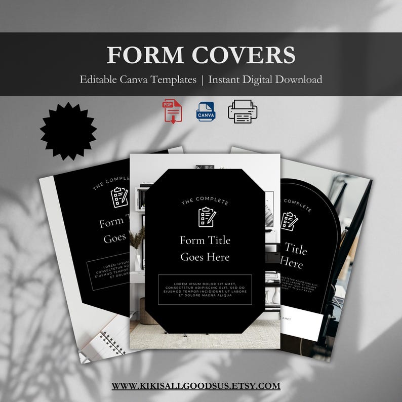 Editable Form Cover Templates | Minimalist Canva Design (digital ...