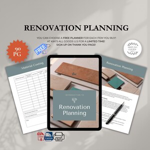 Planer projektu renowacji: 90-stronicowy szablon PDF renowacji domu, śledzenie budżetu, harmonogramu i zadań