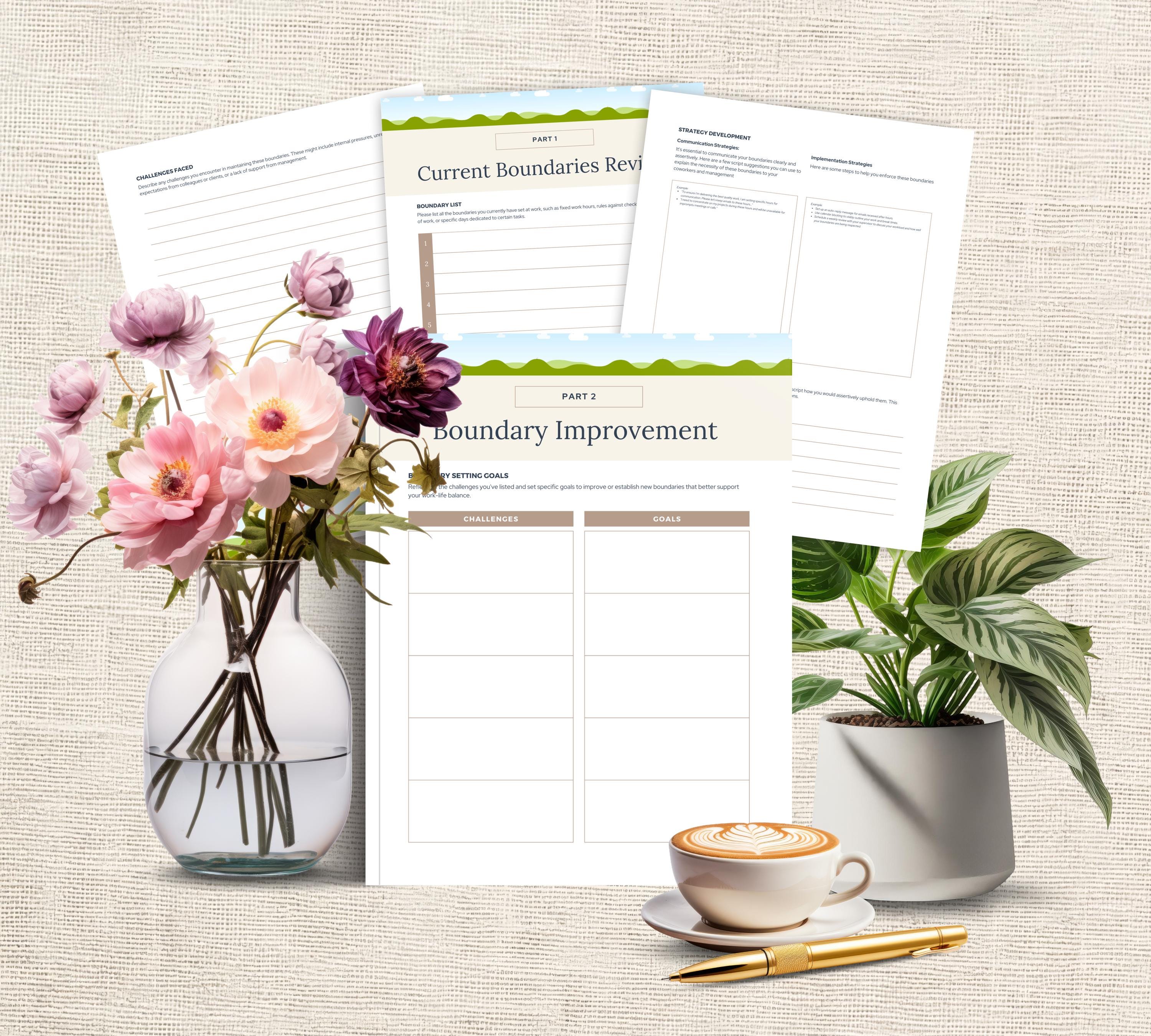 Boundary Setting Worksheet Bundle: Self Care Coaching Worksheets ...