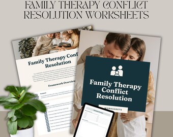 Family Therapy Conflict Resolution Worksheets | HARMONY Framework | Communication & Emotional Regulation PDF