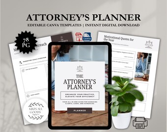 Attorney Planner: Law Office Canva Template (78-Page PDF Download)