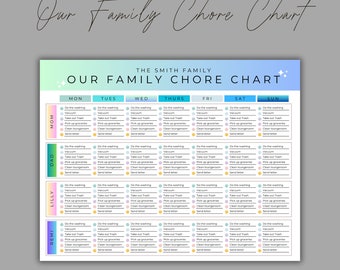 Kids Chore Chart Printable: Daily School Checklist Schedule
