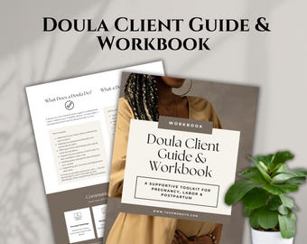 Doula Client Guide & Workbook: Editable Canva Template (Digital Download)